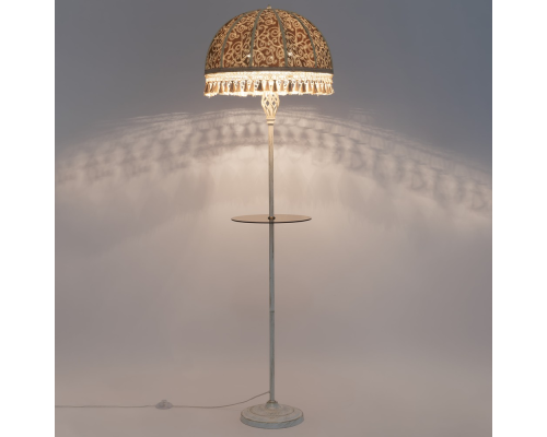 Citilux Базель CL407925T Торшер патина со столиком и абажуром Вышивка