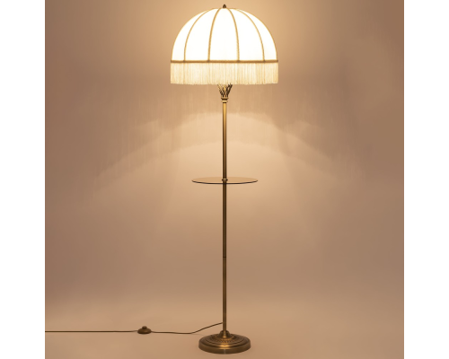 Citilux Базель CL407931T Торшер бронза со столиком и бежевым абажуром