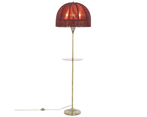 Citilux Базель CL407933T Торшер бронза со столиком и красным абажуром