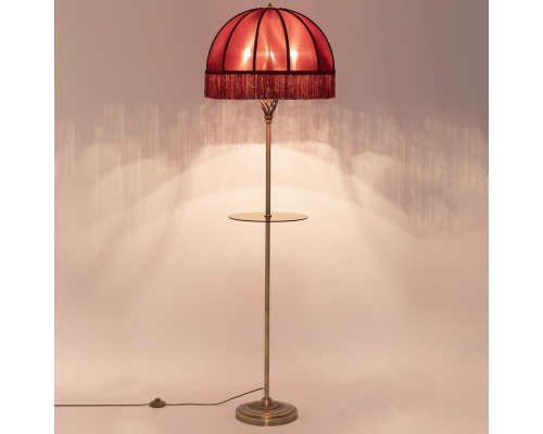 Citilux Базель CL407933T Торшер бронза со столиком и красным абажуром