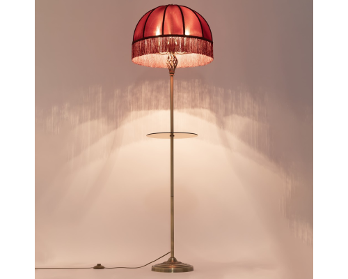 Citilux Базель CL407933T Торшер бронза со столиком и красным абажуром