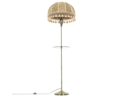 Citilux Базель CL407935T Торшер бронза со столиком и абажуром Вышивка