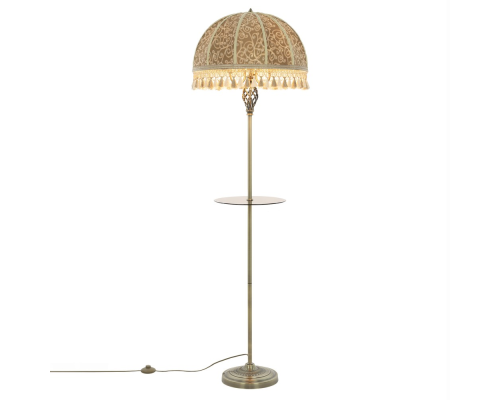 Citilux Базель CL407935T Торшер бронза со столиком и абажуром Вышивка