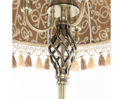 Citilux Базель CL407935T Торшер бронза со столиком и абажуром Вышивка