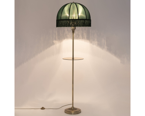 Citilux Базель CL407932T Торшер бронза со столиком и зелёным абажуром