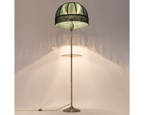 Citilux Базель CL407932T Торшер бронза со столиком и зелёным абажуром