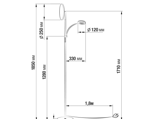 Citilux Click CL810011 Чёрный торшер с пультом