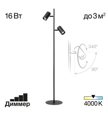 Citilux Twin CL809011N Торшер светодиодный Чёрный