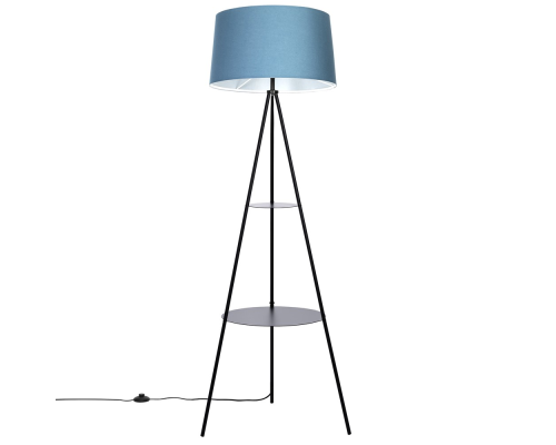 Citilux Рейнер CL806023 Торшер чёрный со столиком и синим абажуром