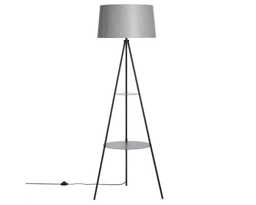 Citilux Рейнер CL806022 Торшер чёрный со столиком и серым абажуром