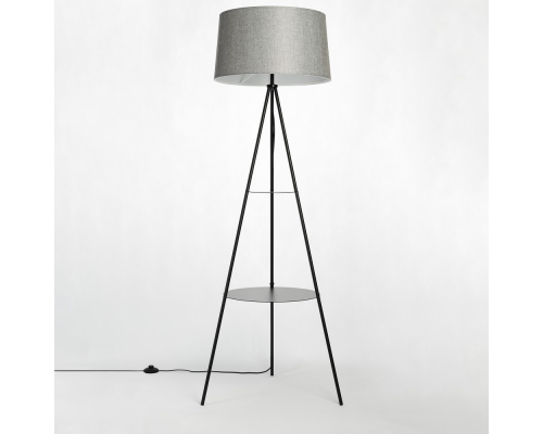 Citilux Рейнер CL806022 Торшер чёрный со столиком и серым абажуром