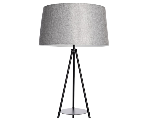 Citilux Рейнер CL806022 Торшер чёрный со столиком и серым абажуром