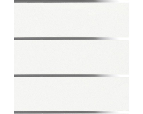 Подвесной реечный потолок (комплект) Cesal S100 жемчужно-белый с хромированной вставкой