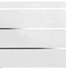 Подвесной реечный потолок (комплект) Cesal S150 для ванной комнаты жемчужно-белый с металлической полосой