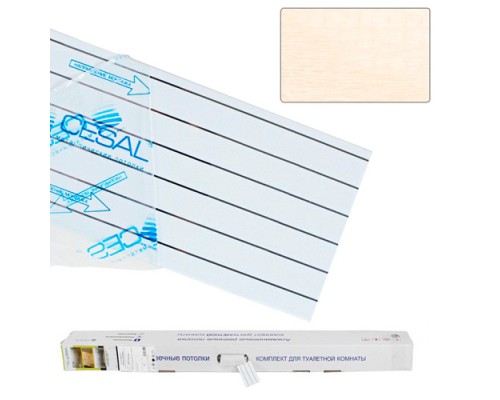 Подвесной реечный потолок (комплект) Cesal S100 для туалета нежно-розовый