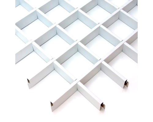 Потолок подвесной Грильято Cesal Белый 50х50х40 мм